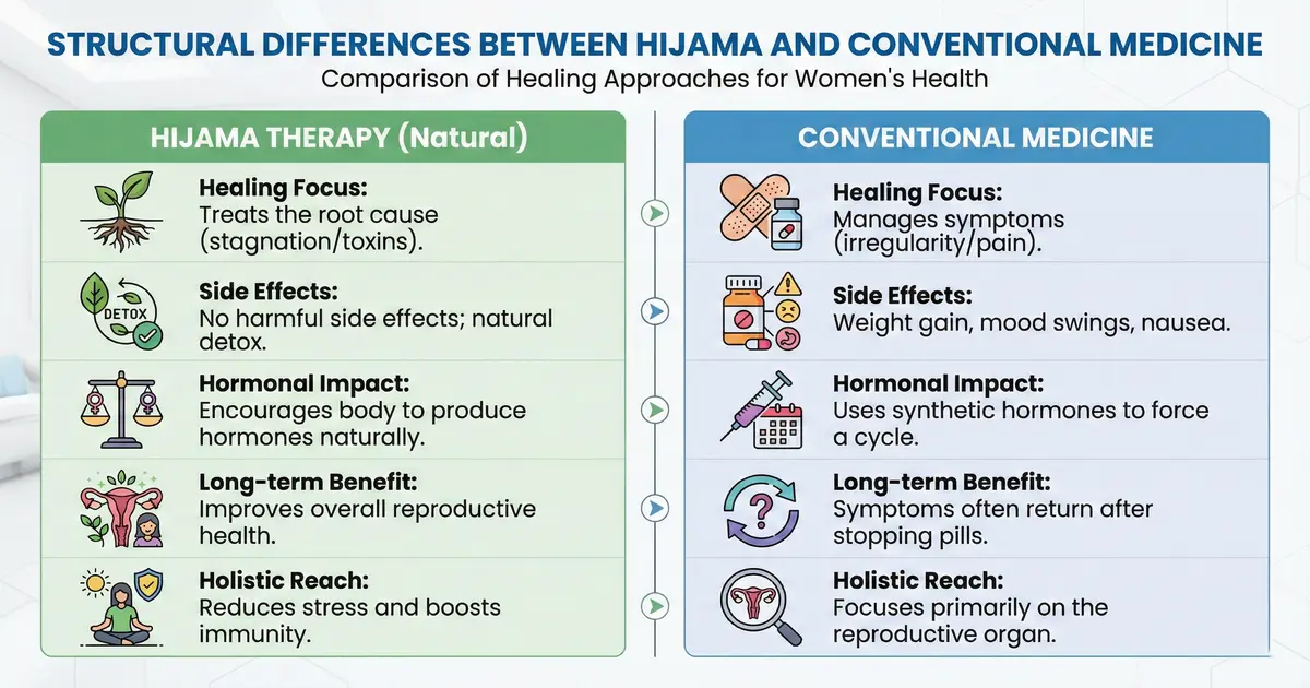 Private female-only Hijama treatment room for PCOS and fertility care at Al Madina Hijama Center Bahria Town