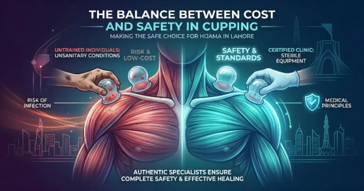 Trained therapist performing sterile cupping therapy on a patient's shoulder and back